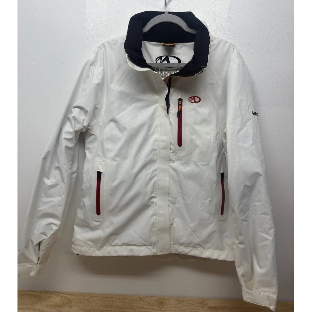 Marker White Hooded Winter‎ Gore-Tex Snowboarding Ski Jacket Womens 14 #45